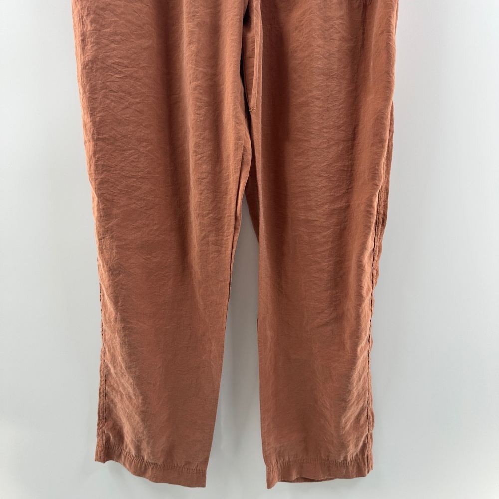 Zara Women’s Rust Drawstring Pants Loose Fit Faux Pocket Detail Size XS - Picture 4 of 8